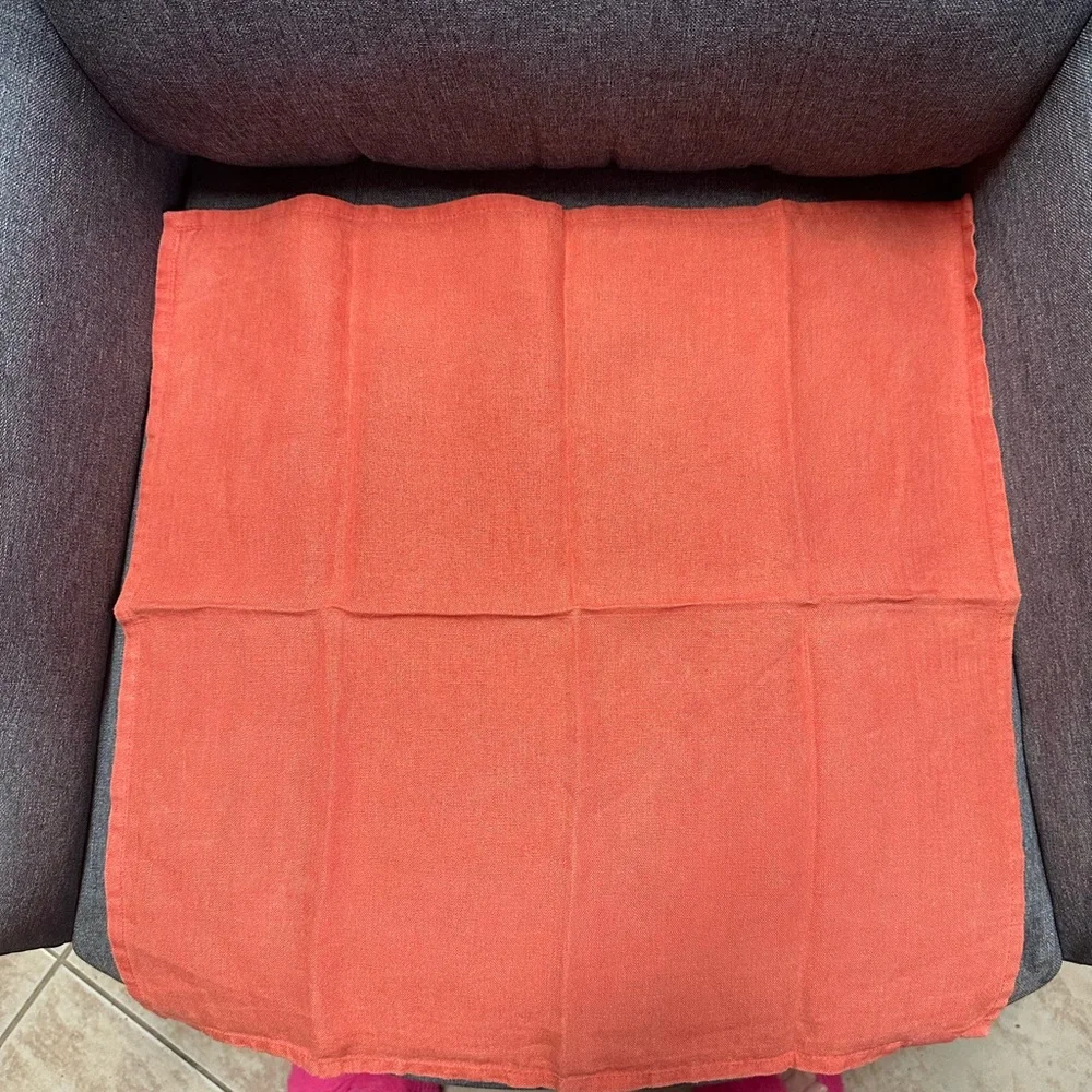 Williams Sonoma Vibrant Orange Linen Napkins